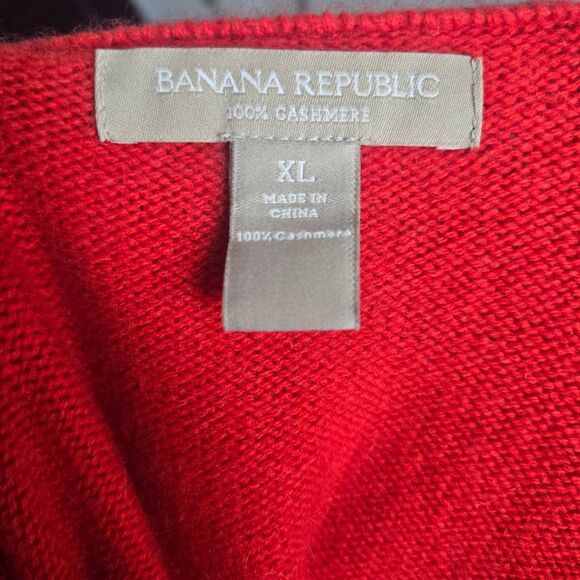 Banana Republic 100% Cashmere Sweater Size XL Red - Picture 4 of 4